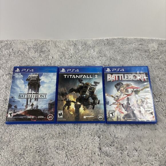 PlayStation 4 Video Game Lot Of 3 Star Wars Battlefront Titanfall 2 Battleborn - Picture 1 of 6